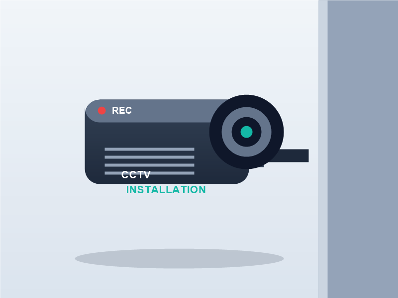 CCTV camera installation guide illustration - AI SECUTECH Wayanad